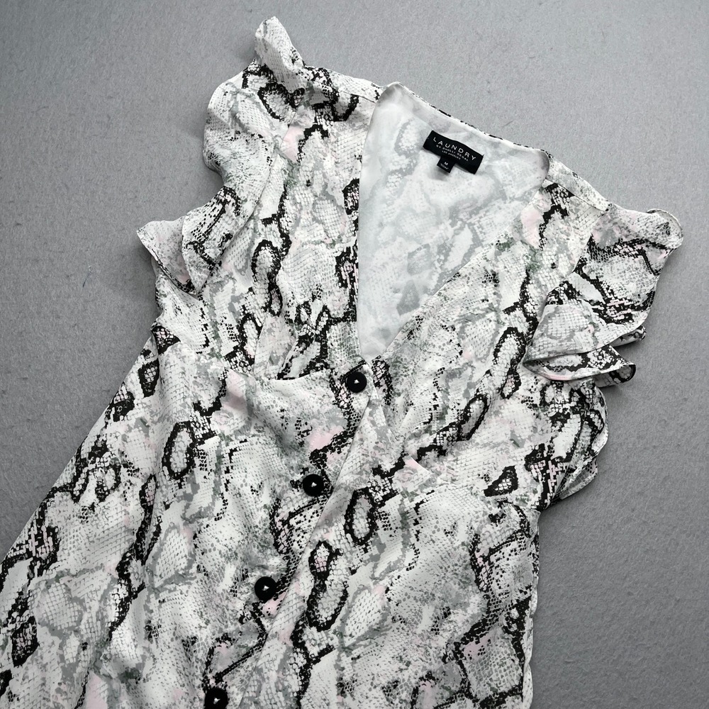 Laundry by Shelli Segal Snakeskin Print Midi‎ Dress Grey Pink M Y2K Boho